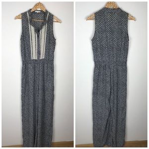 Anthropologie Tulle Black Printed Jumpsuit